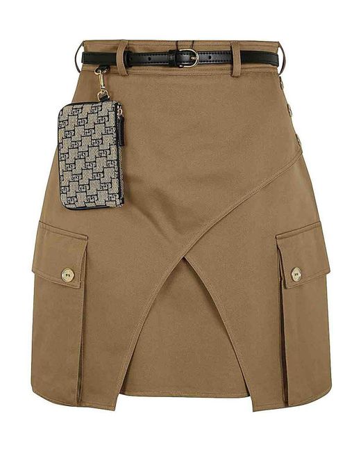 Elisabetta Franchi Brown Mini Skirt