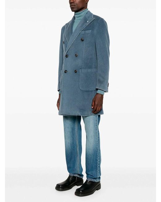 L.b.m. 1911 Blue Wool&Cashmere Coat for men