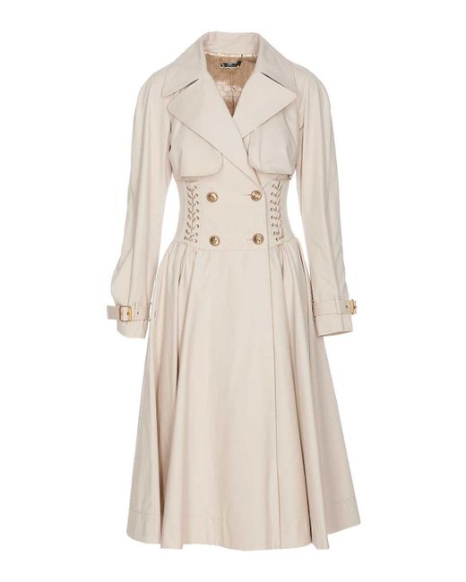 Elisabetta Franchi Natural Trench Double-breasted