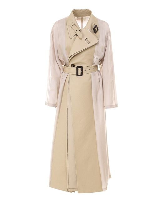 Maison Margiela Natural Cupro Cotton Gabardine Trench Coat