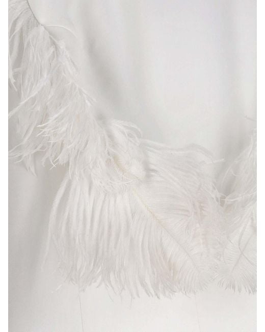 The Attico White Mini Feather Dress