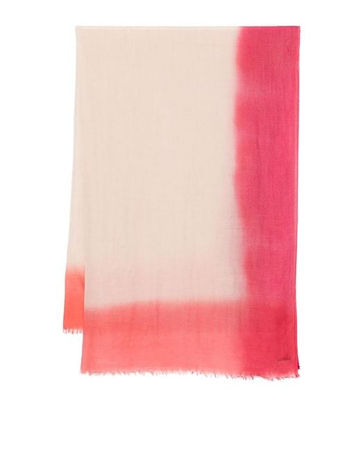 Faliero Sarti Pink Cashmere Giudy Scarf With Colored Border