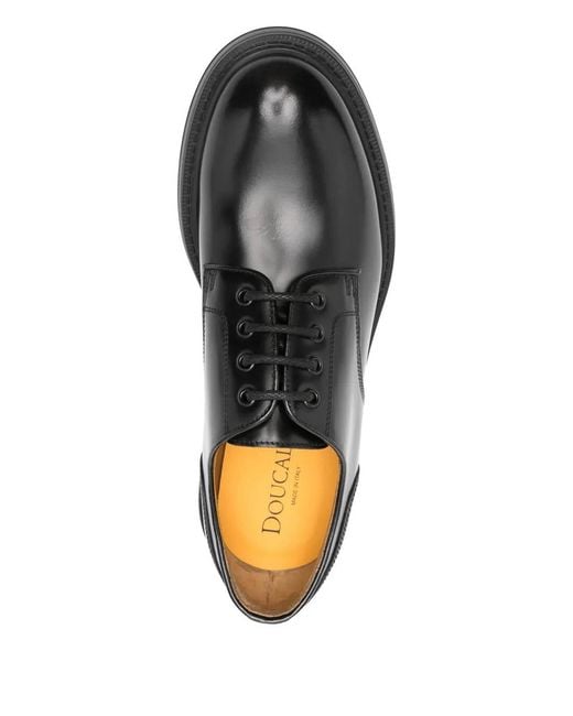 Doucal's Black Derby Lace Up for men