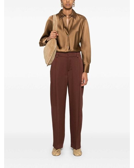 Vince Brown Bias Ls Blouse