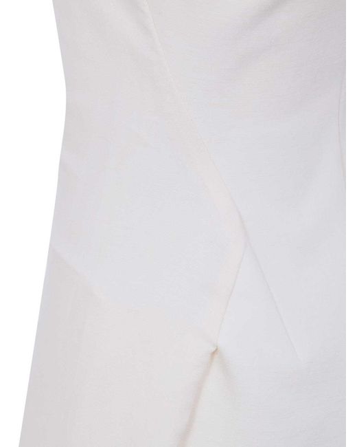 Jacquemus White La Robe Tablier Midi Dress