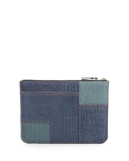 Comme des Garçons Blue Patchwork Pouch