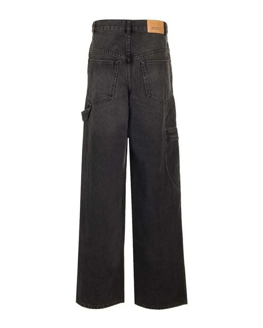 Isabel Marant Black Solene Workwear Jeans