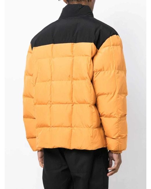 Marcelo Burlon Orange Logo Cross Block Puffer Jacket for men