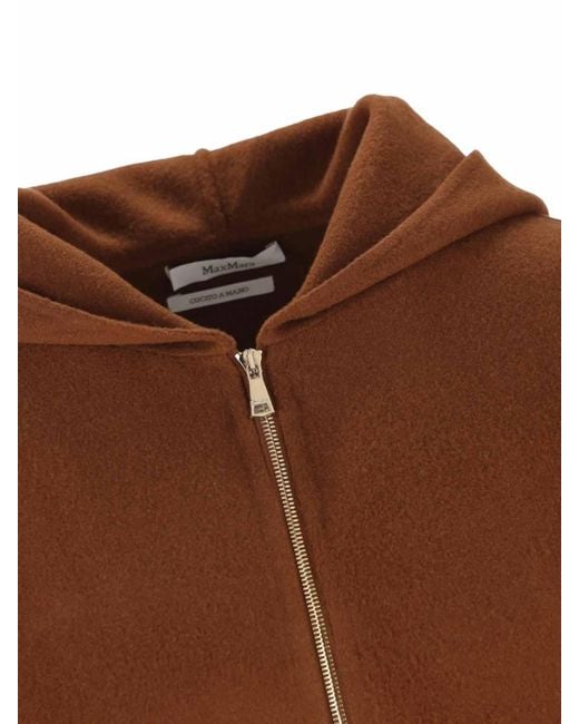 Max Mara Brown Virgin Wool Cashmere Zip