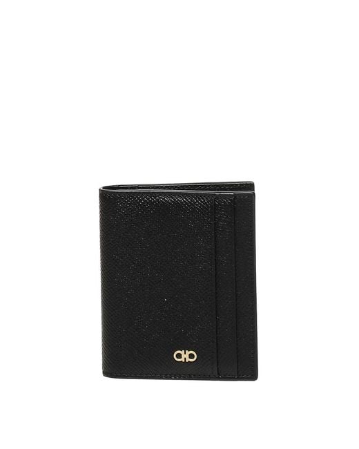 Ferragamo Black Gancini Card Holder for men