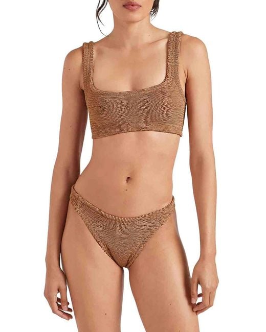 Hunza G White Xandra Bikini Metallic Cocoa