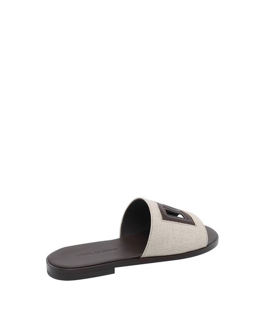 Dolce & Gabbana White Dg Logo Sandals for men