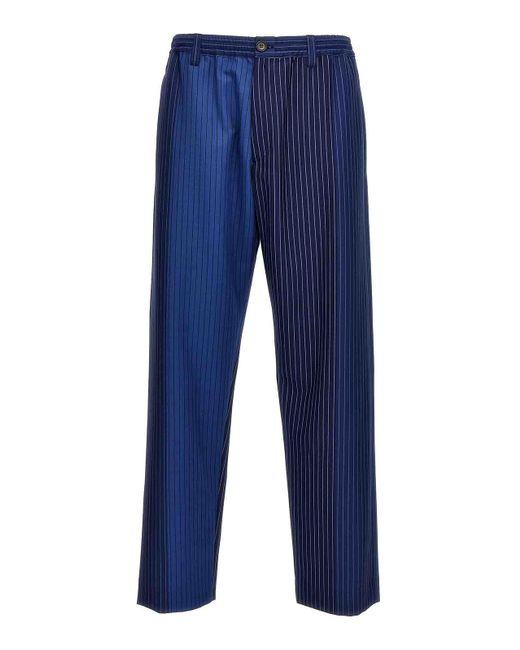 Marni Blue Striped Pants for men