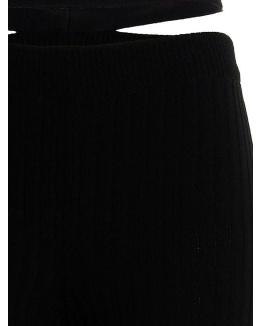ANDREADAMO Black Ribbed Flared Pants