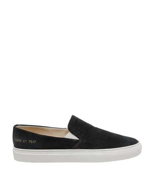 Common Projects Black Minimal Slip On Sneakers for men