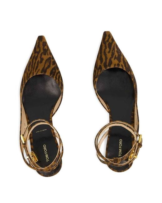 Tom Ford Metallic Padlock Slingback
