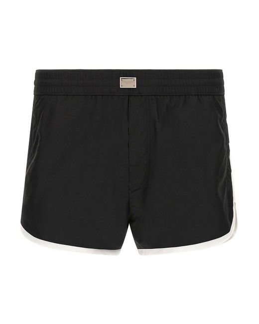 Dolce & Gabbana Black Logo Swimsuit for men