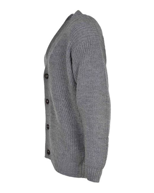 Amaranto Gray Amaranth Cardigan Made Of Wool for men