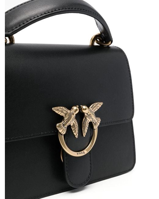 Pinko Black Love One Mini Leather Bag