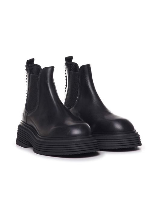 THE ANTIPODE Black Leather Boots for men