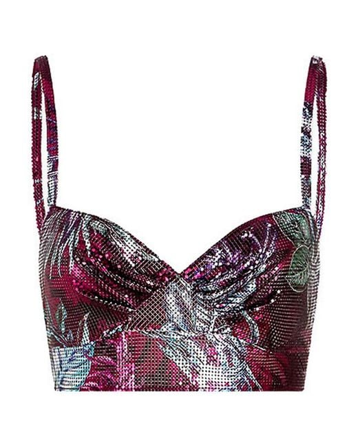 Rabanne Purple Haut Cropped Top