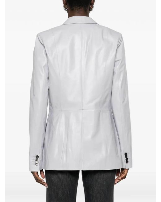 Desa Nineteenseventytwo Gray Leather Classic Blazer