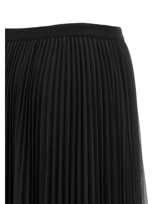 Fabiana Filippi Black Tulle Pleated Skirt