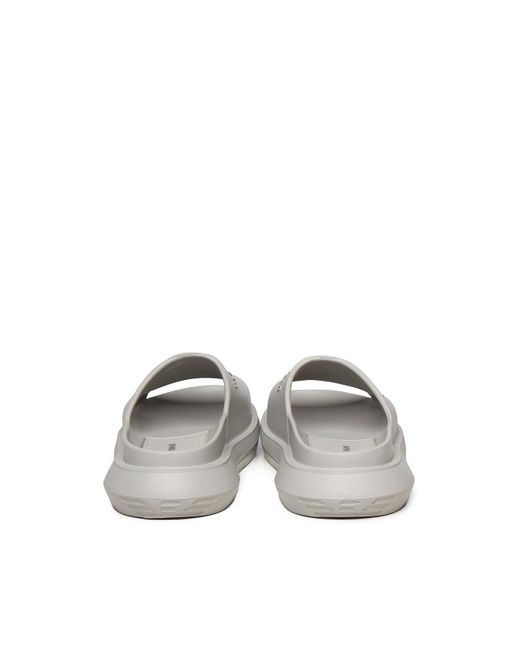 Emporio Armani White Rubber Slides for men
