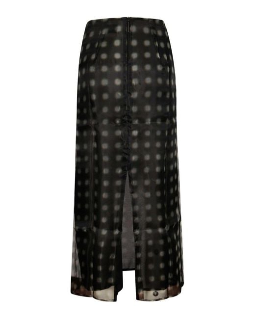 16Arlington Black Dia Printed Midi Skirt
