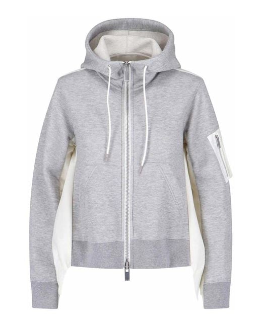 Sacai Gray Zip Sweatshirt