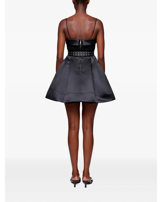 Ganni Black Belted Bubble Mini Dress