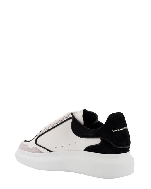 Alexander McQueen White Leather Sneakers With Contrasting Profiles for men