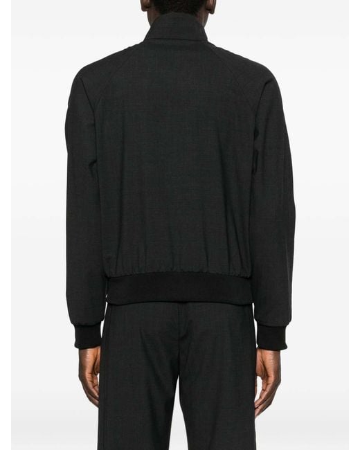 Emporio Armani Black Wool Blend Bomber Jacket for men