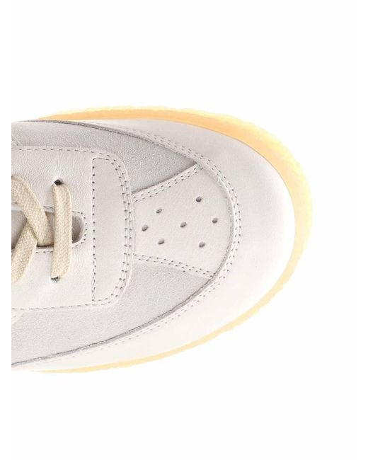 MM6 by Maison Martin Margiela White Low-Top Leather Sneakers for men