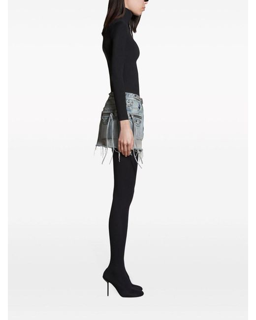 Balenciaga Blue Cagole Denim Mini Skirt