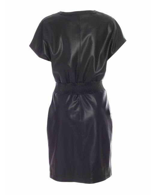 Karl Lagerfeld Black Synthetic Leather Dress