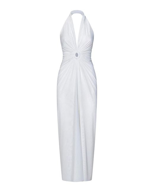 Fisico White Tulle Maxi Dress