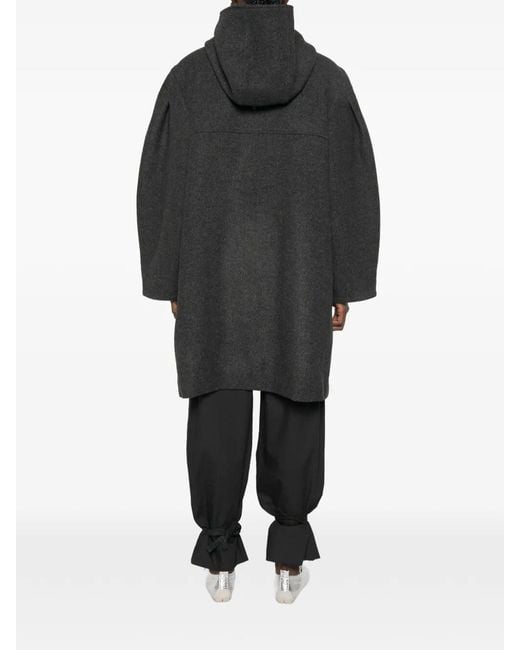 Ganni Black Peacoat Wool Duffle Coat