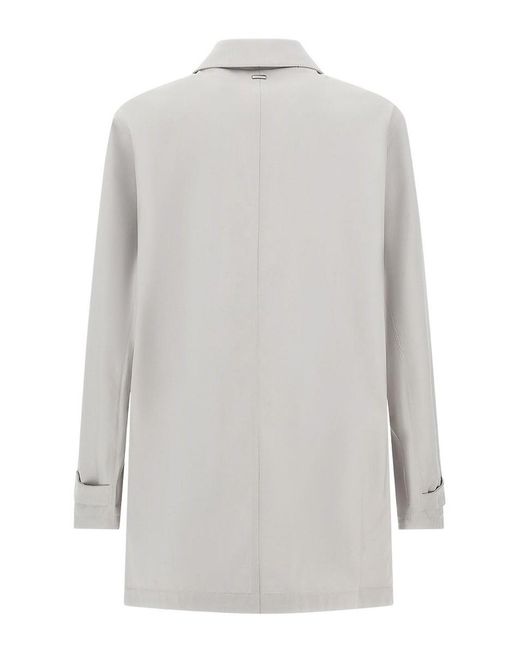 Herno White Layers Wool Storm Fabric Raincoat for men