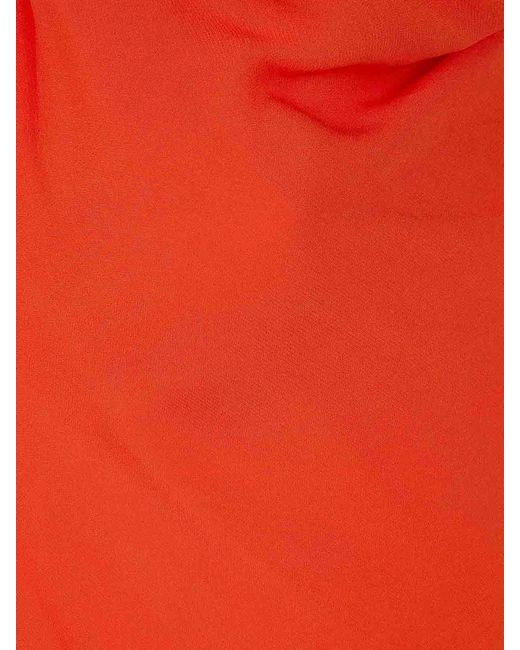 Blumarine Red Georgette Long Dress