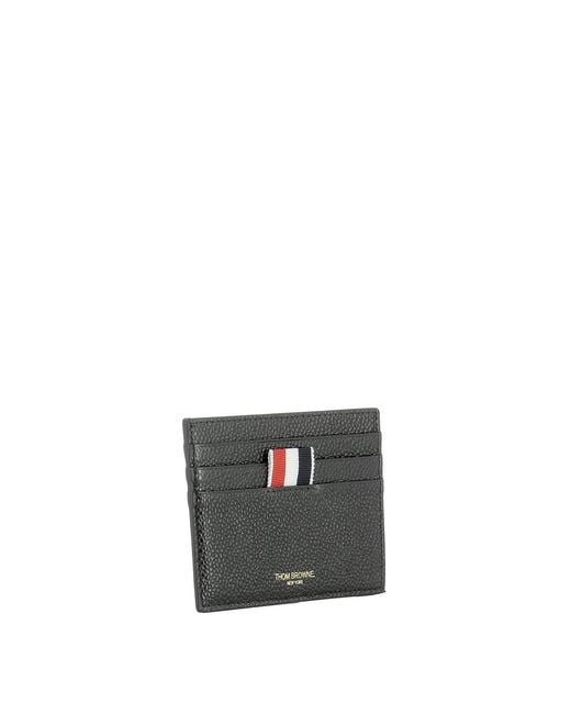 Thom Browne Black Textured Leather Card Holder for men