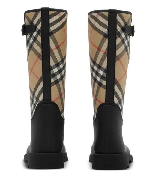 Burberry Black Rubber Marsh Stamp High Boots
