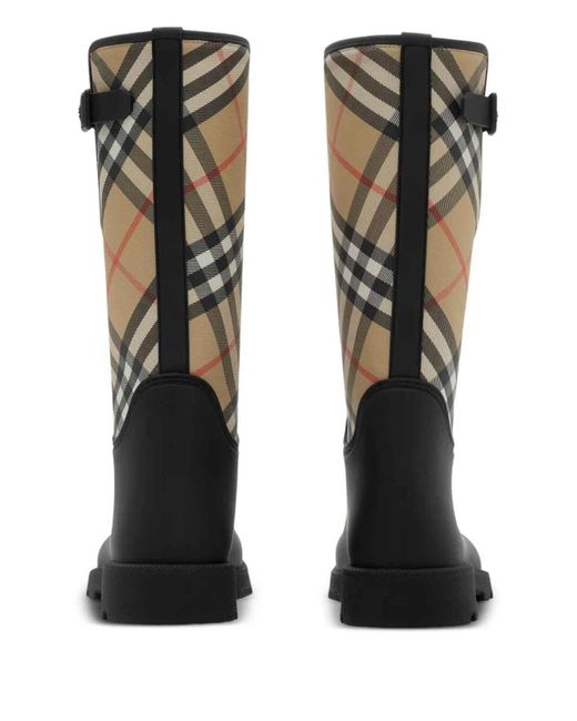 Burberry Black Rubber Marsh Stamp High Boots