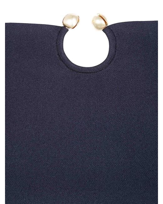 Alberta Ferretti Blue Viscosa Stretch Top