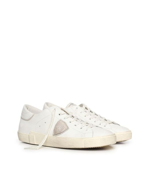 Philippe Model White Prsx Leather Sneakers for men