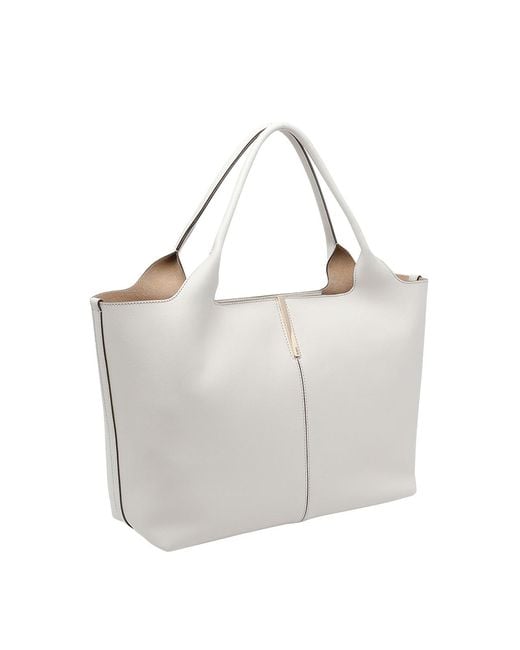 Tod's White Small-Medium Leather Shopping Bag