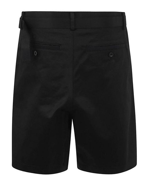 Sacai Black Cotton Chino Shorts for men