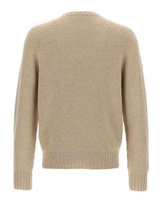 Ma'ry'ya Natural Crew-Neck Sweater for men