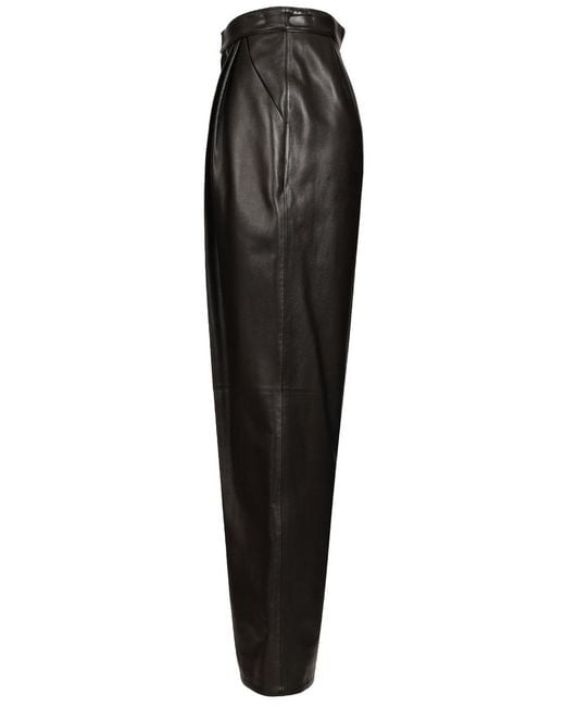 Bottega Veneta Black Shiny Leather Trousers