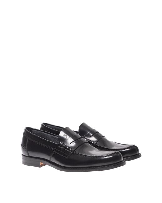 Tod's Black Polished Leather Loafers for men